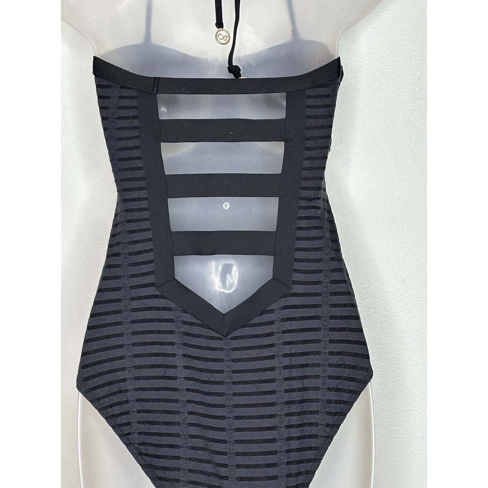 Bond-Eye Australia Bandeau Ladder‎ Back One Piece Swimsuit Black U.S. Size 6 - Picture 6 of 11